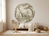 Little Livo Sticker mural rond Monde des dinosaures – Décoration murale Chambre de bébé & enfant – Ø120 cm – PVC autocollant