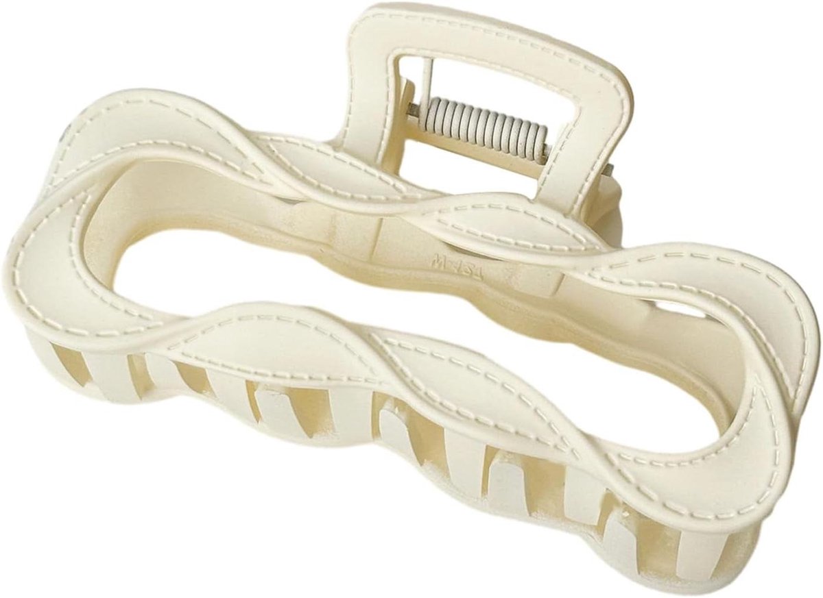 Haarklauw Rechthoek - Haarclip Gedraaid - Dagelijks Gebruik - Stabiele Grip - 97 cm - Wit