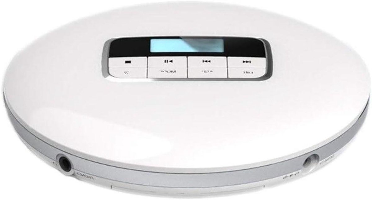 Draagbare CD-speler - Walkman MP3 - Muziek Luisteren - HiFi Geluid - 143x142x25mm - Wit