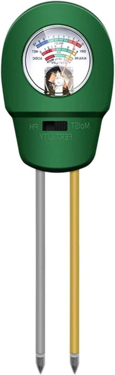 Bodemmeter 5-in-1 - Plantenmeter Vochtigheid - Planten Verzorgen - Uitgebreide Analyse - 19.7 cm Sonde - Zwart