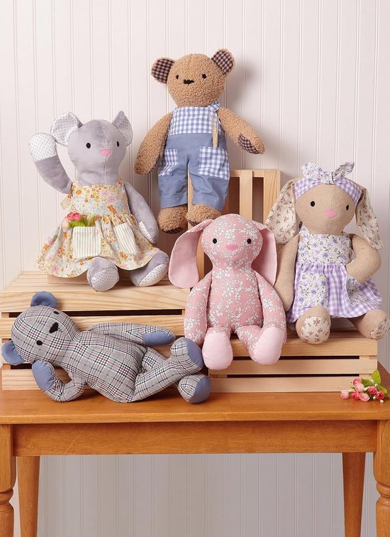 Naaipatroon Knuffels - Dieren Patroon - Zelf Maken - Inclusief Kleding - 15 Inch - Meerkleurig — afbeelding 2