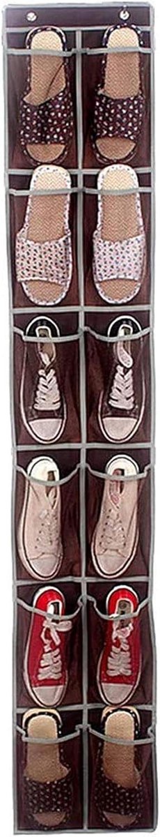 Hangende Opbergtas - Kast Organizer - Ruimte Besparen - Opvouwbaar Ontwerp - 30x168 cm - Koffie