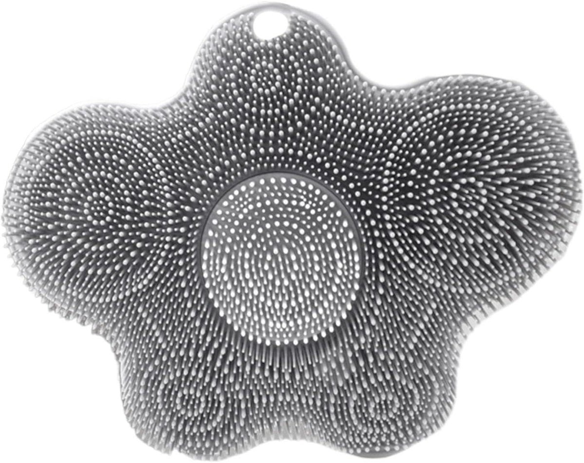 Voetborstel Siliconen - Douche Mat - Huid Reinigen - Antislip Zuignappen - 37 x 30 cm - Grijs