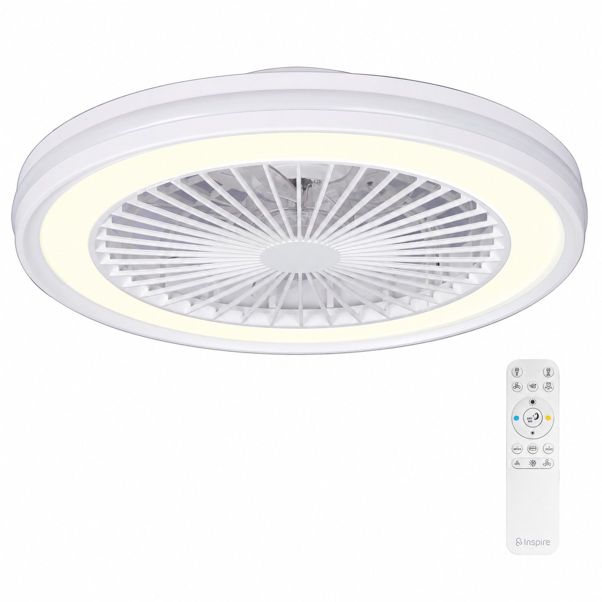 Epochglo Plafondventilator met Verlichting en Afstandsbediening - Ø47cm - RGB - 40W LED Dimbare 2700-6500K - Fluisterstil - 6 Snelheden - Timer - Modern Plafondlamp met ventilator voor Slaapkamer, Woonkamer en Kinderkamer