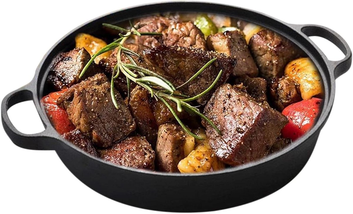 Antiaanbakpan met Deksel Koekenpan Omeletpan Gelijkmatig Koken Warmte-isolerende Handgreep 22 cm Zwart