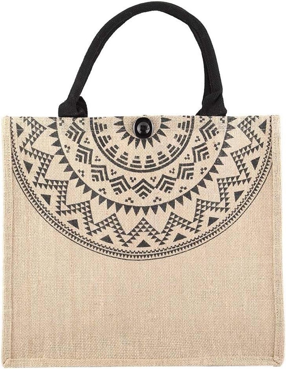 Draagtas - Jute tas - Boodschappen doen - Herbruikbaar ontwerp - 1300 ml - Natuurlijk