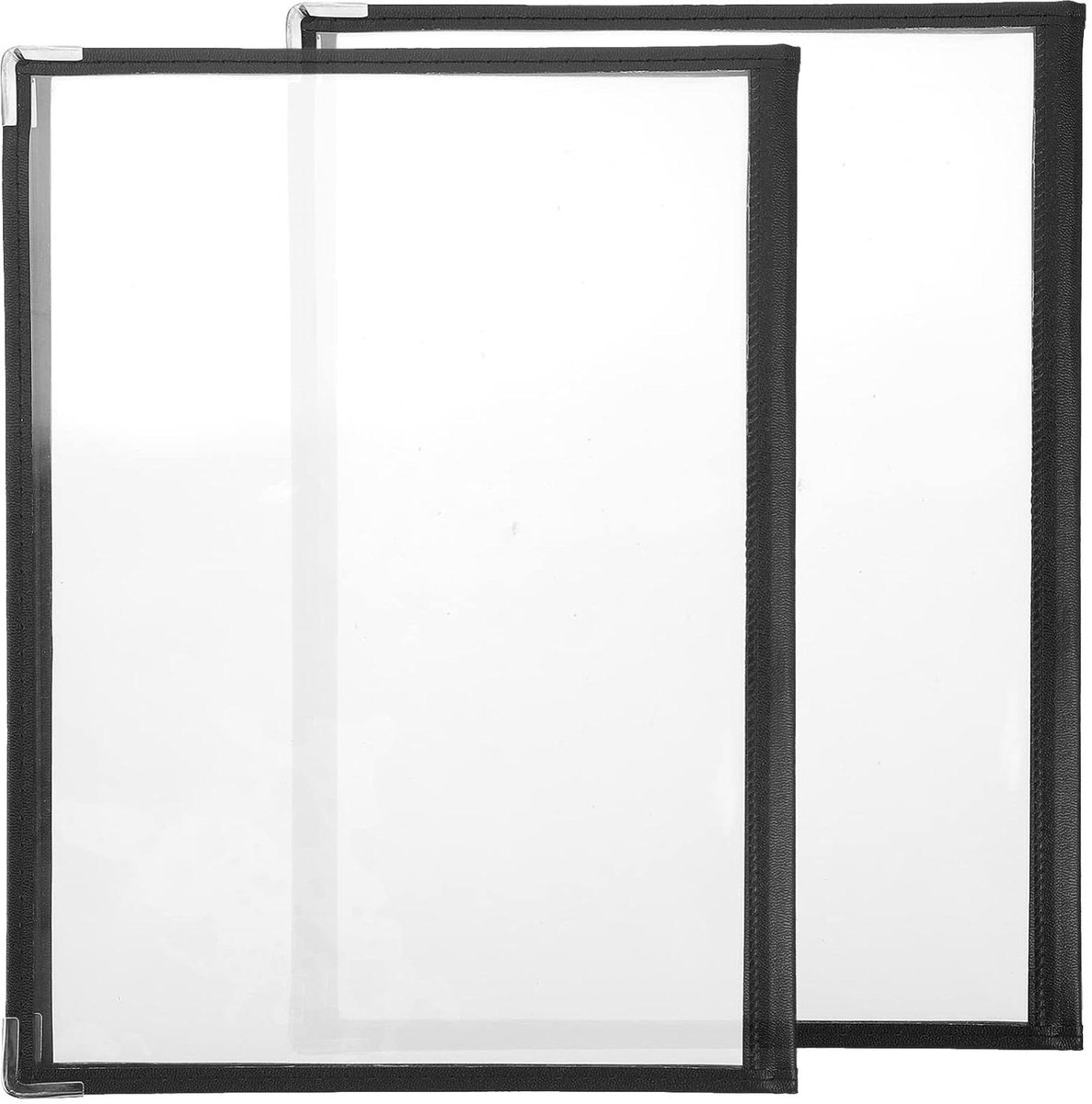 Menuhoezen PVC - Menuboeken - Horeca Presentatie - Dubbele Weergave - 2 Stuks - Zwart