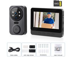 Novari – Video deurbel – Deurbel – Video deurbel met camera – Deurbel draadloos – Deurbel met camera – 4,3 inch IPS scherm – 2.4G