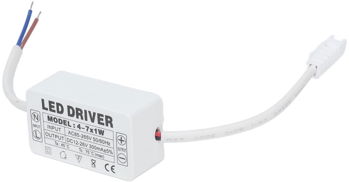 Dailygoods - Dailygoody - LED-driver - Constante Stroom - Draagbaar ontwerp - 300mA - Voedingstransformator - Ideaal voor Doe-het-zelf projecten - Compact formaat