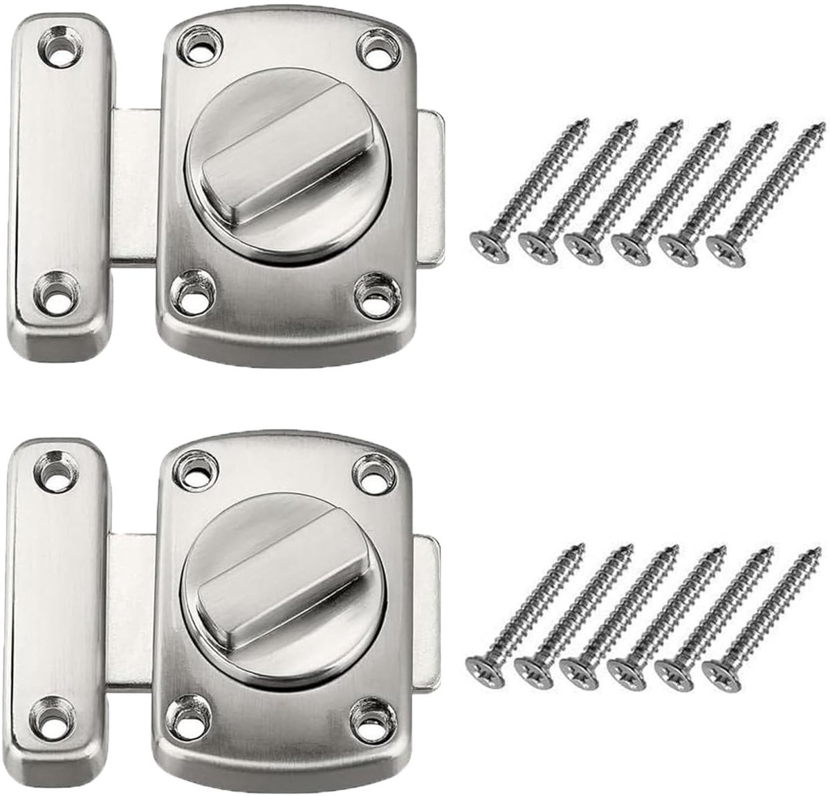 Dailygoods - Cosensi - Dailygoody - Deurslot - Roterend Deurslot - Ideaal voor Badkamer en Slaapkamer - Zilveren Metaal - Veiligheidsslot - Geschikt voor Diverse Deuren