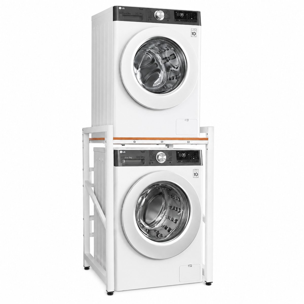 Lifero Wasdroger Ombouw - Werkblad Wasruimte - Wasmachine Ombouwmeubel - Opbergrek Droger - Verstelbare Plank 350kg Belasting