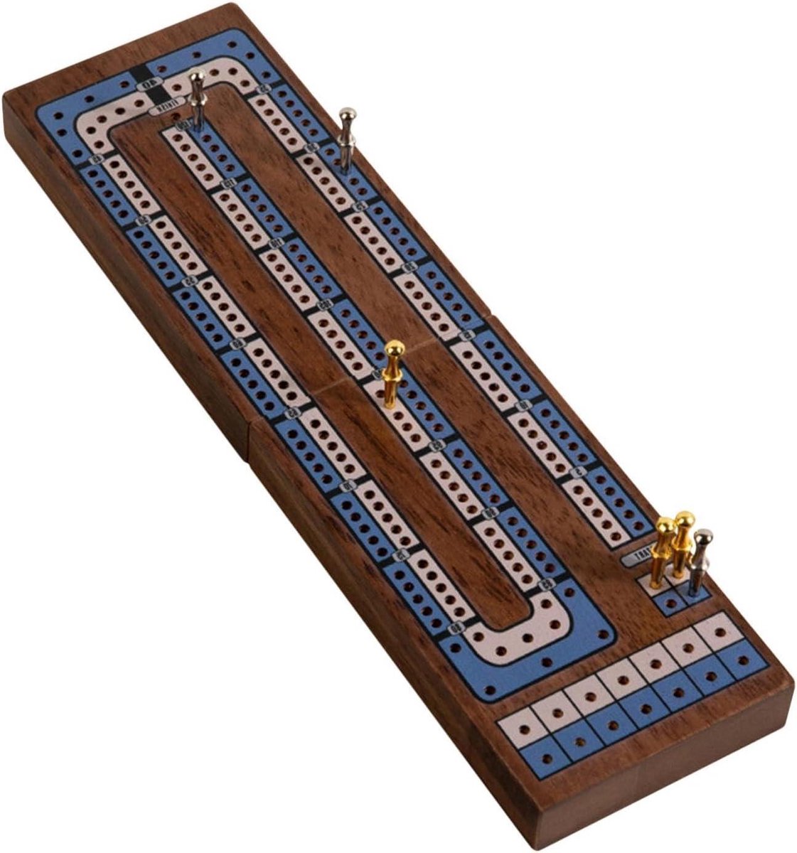 Kaart Scorebord - Reis Scorehouder - Interactief Spel - Natuurlijk Houten Materiaal - 15 x 8 cm - Zwarte walnoot
