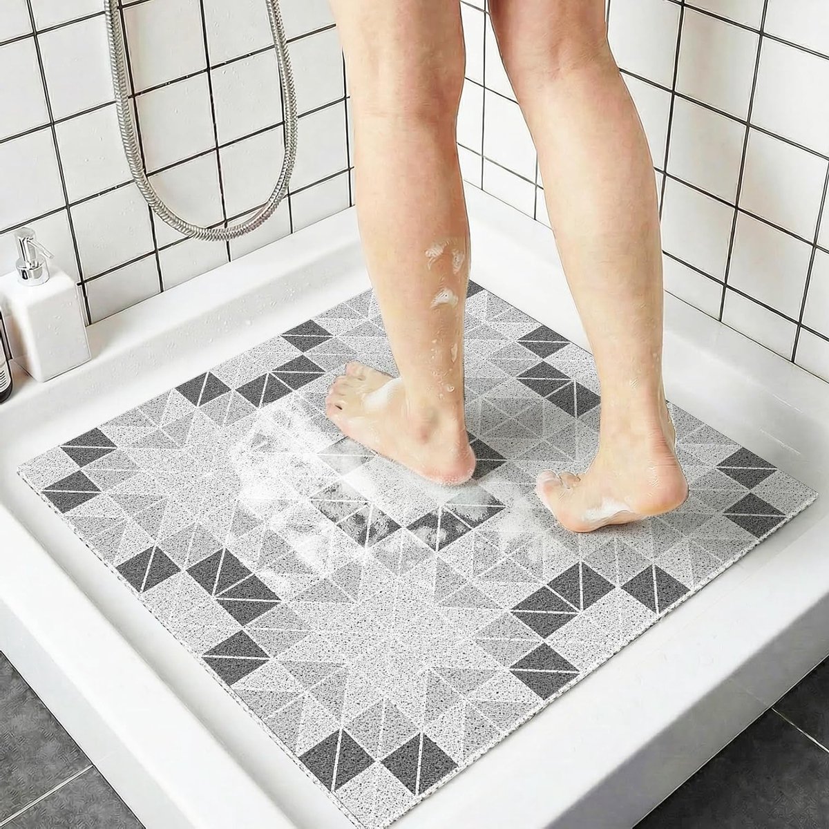 Antislip Douchemat 60 x 60 cm - Vierkante Badmat, Sneldrogend en Veilig voor Kinderen, Ideaal voor Douche en Badgebruik
