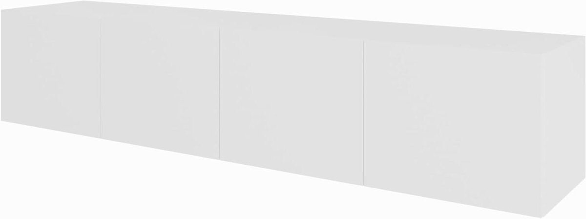 TV meubel - Media meubel - Woonkamer inrichten - Zwevend design - 200 cm breed - Wit