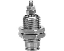 Pneumatische Cilinder - Enkelwerkend Model - Precisie Positionering - Roestvrijstalen Nippel - 10x5 mm - Zilverkleurig
