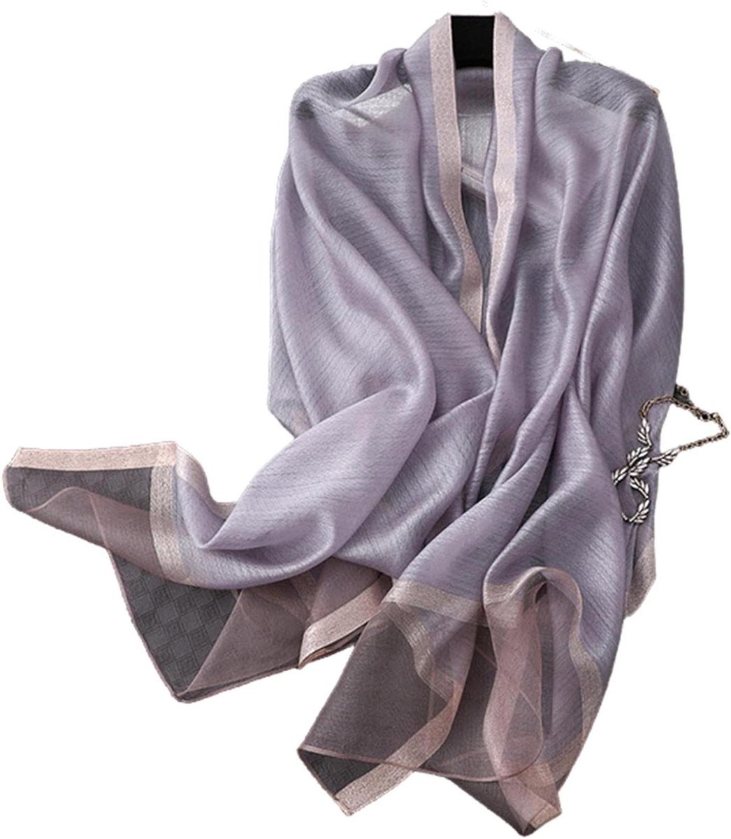 Dames Sjaal - Hoofddoek Bandana - Buitenactiviteiten Stijl - Multifunctioneel Ontwerp - Langer Dan 175cm - Lichtgrijs