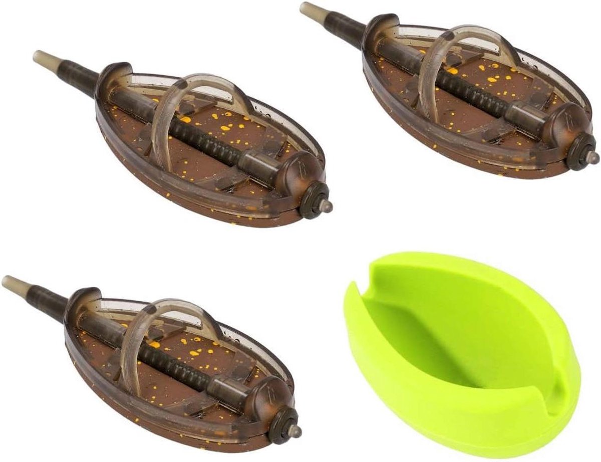 Method Feeder Mandjes - Voerkorf Set - Vissen Met Voer - Inclusief Mal - 4 Stuks - Zwart