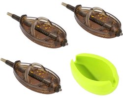 Method Feeder Mandjes - Voerkorf Set - Vissen Met Voer - Inclusief Mal - 4 Stuks - Zwart