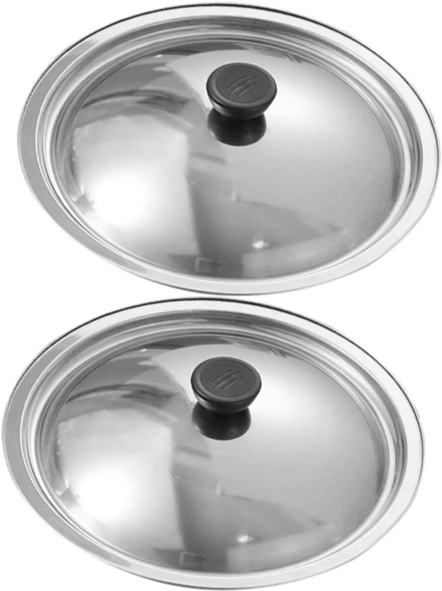 Pannen Deksel - Reserve Deksel - Koken Stomen - Universeel RVS - 2 stuks - Zilver