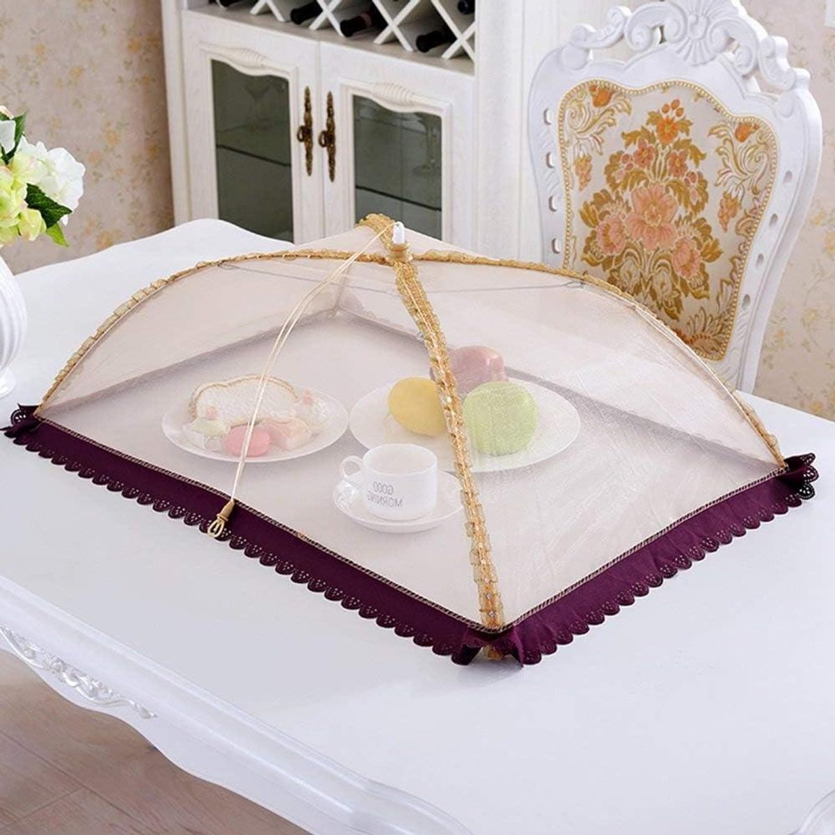Voedselhoes Isolatie - Klaptafelhoes Anti-vlieg - Eettafel Beschermen - Opvouwbaar en Wasbaar - 70 x 50 cm - Optioneel