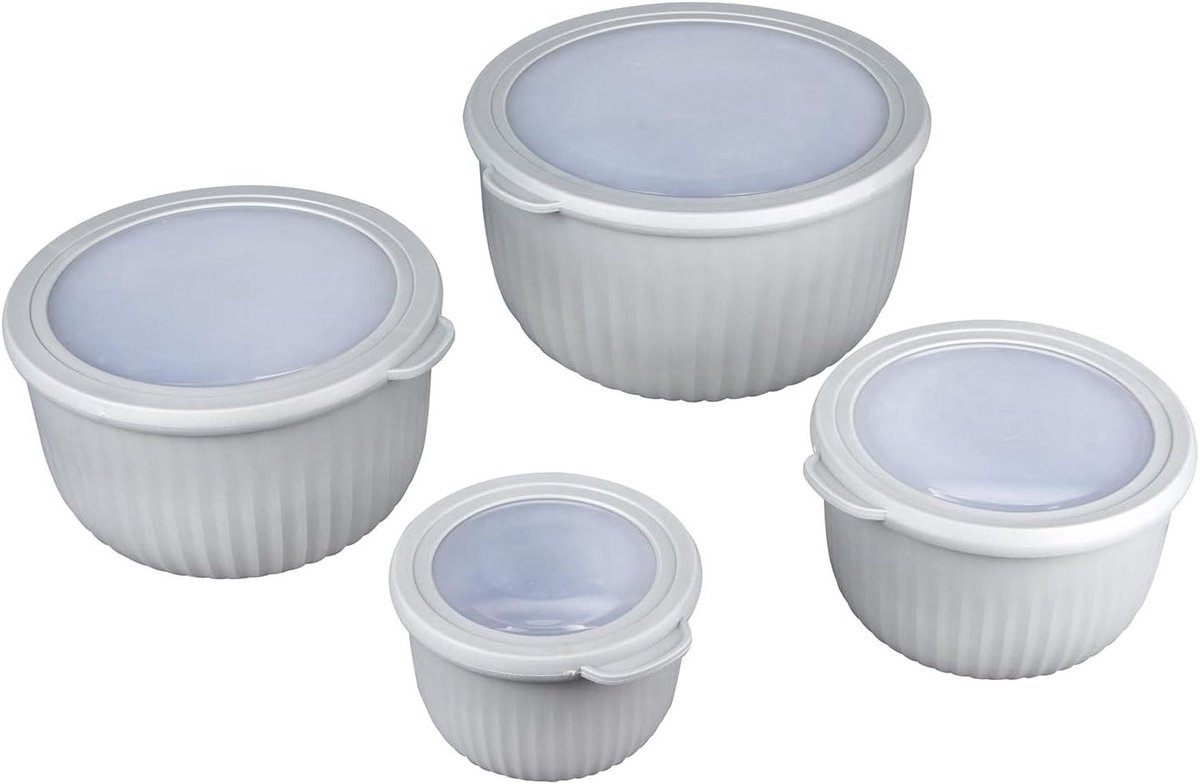 COOK CONCEPT — Lot de 4 Boites de Conservation Gris — Dimensions : 23.5 x 22.5 x 13 cm