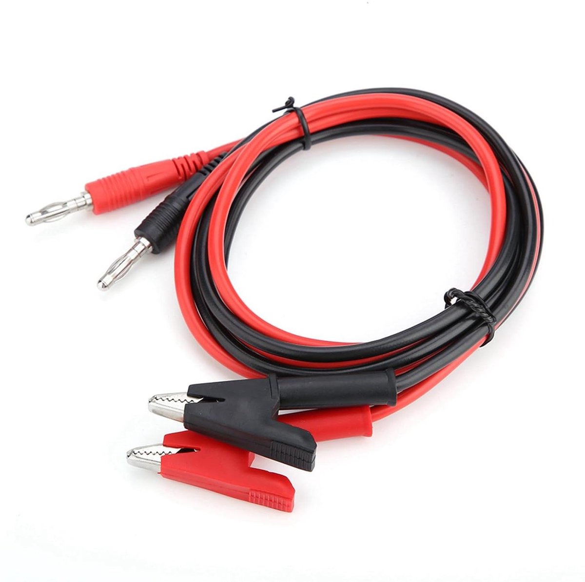 Testkabels 2 Stuks - Krokodillenklem Sonden - Elektrisch Testen - Sterke Koperen Kabels - 104 cm Lengte - Rood Zwart