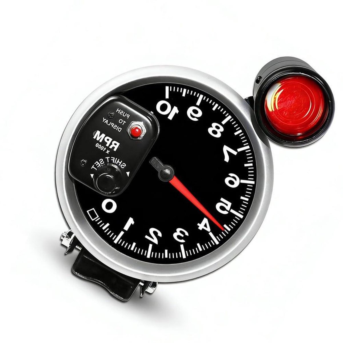 Led Toerentalmeter - Auto Instrument - Prestatie Meten - Alarmfunctie - 5 inch - Zwart Wit