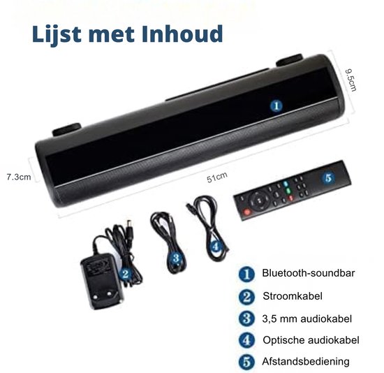 SNJY® Soundbar - TV Speaker - Home Cinema - Gaming Soundbar - 30 W - Zwart van SNJY — afbeelding 5