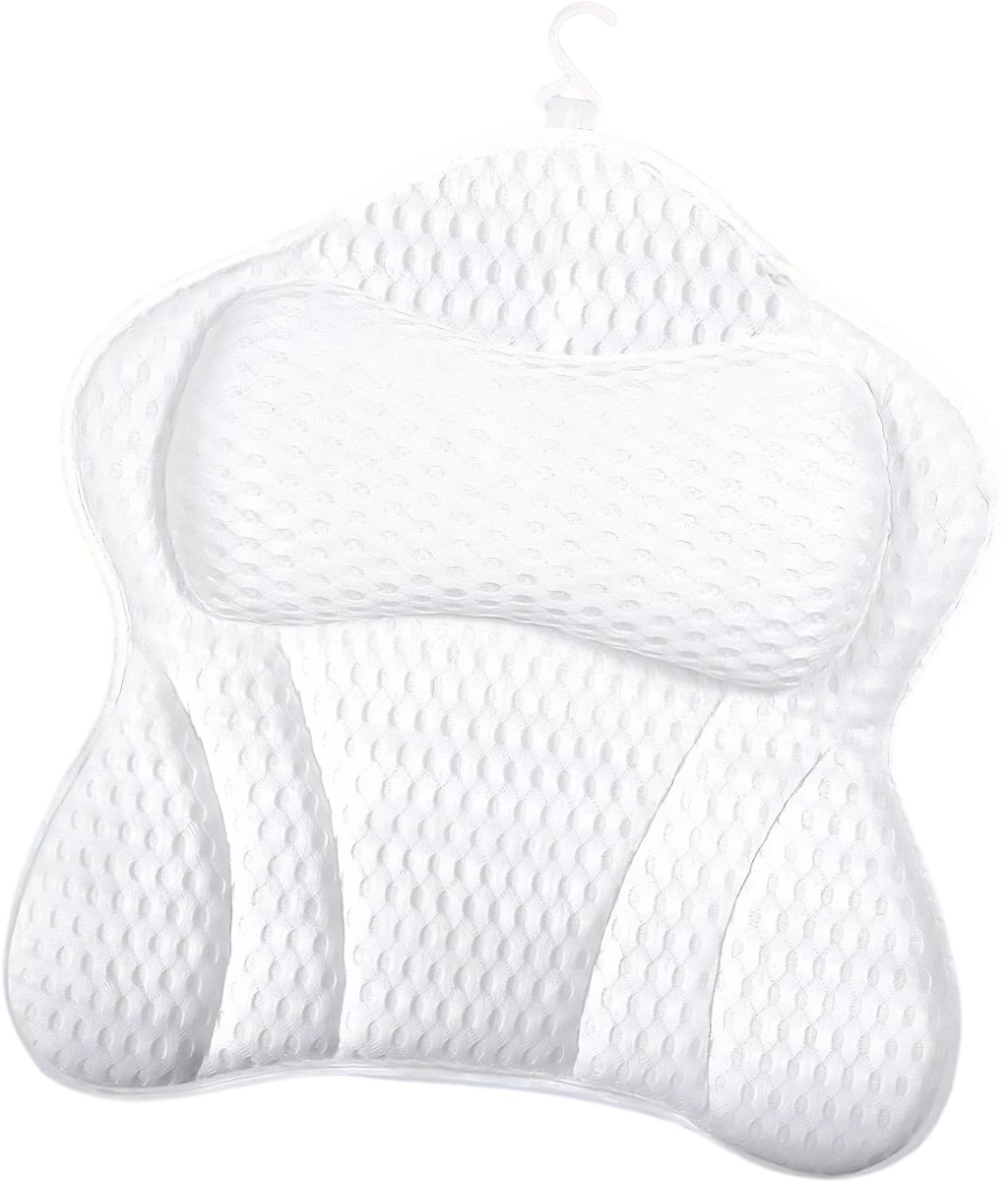 AHD® Badkussen - Badkussens Voor in Bad - Badplank - Wit - 30cm x 19cm x 12cm