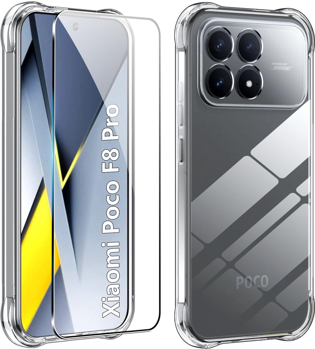 Dailygoods - Beschermhoes voor Xiaomi Poco F8 Pro met Gehard Glas