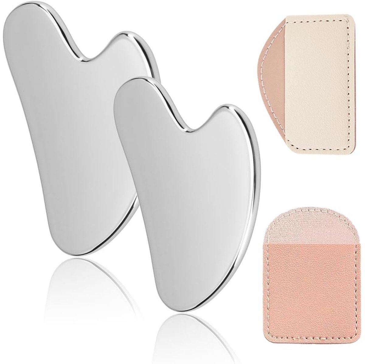 Dailygoods - Gua Sha Gereedschap Set van 2 Stuks Roestvrij Staal