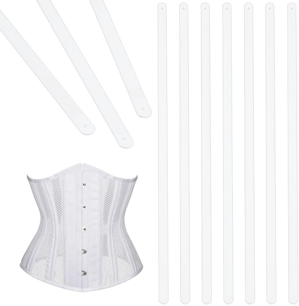 Dailygoods - 10 Stuks Wit Metaal Corset Boning voor Handgemaakte Jurken