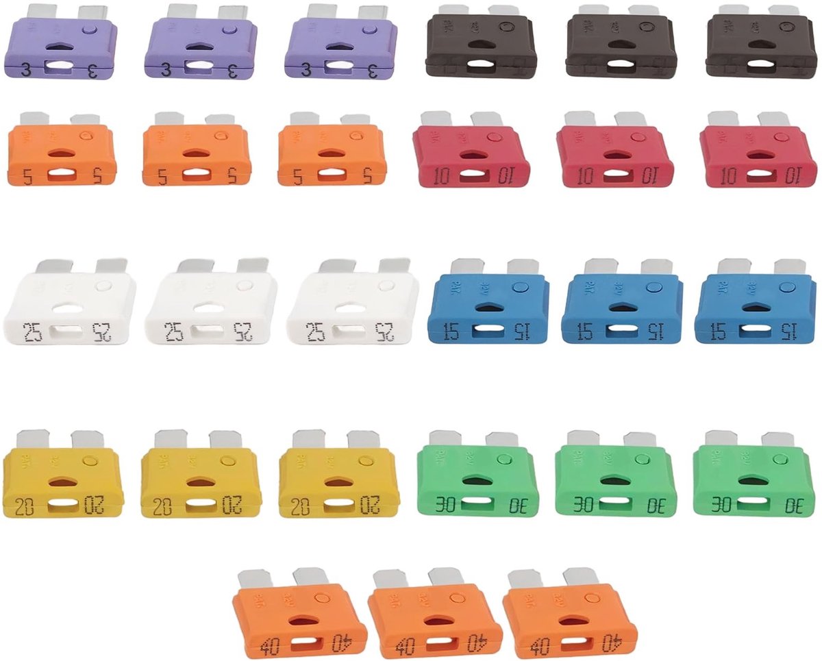 Dailygoods - 180 Stuks Gesorteerde Mini-Lemmetzekeringen voor Elektronica