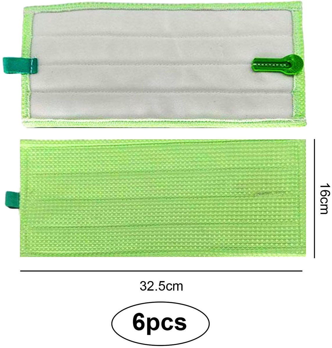 Dailygoods - 6 Stuks Herbruikbare Microvezel Vloerwisserpads