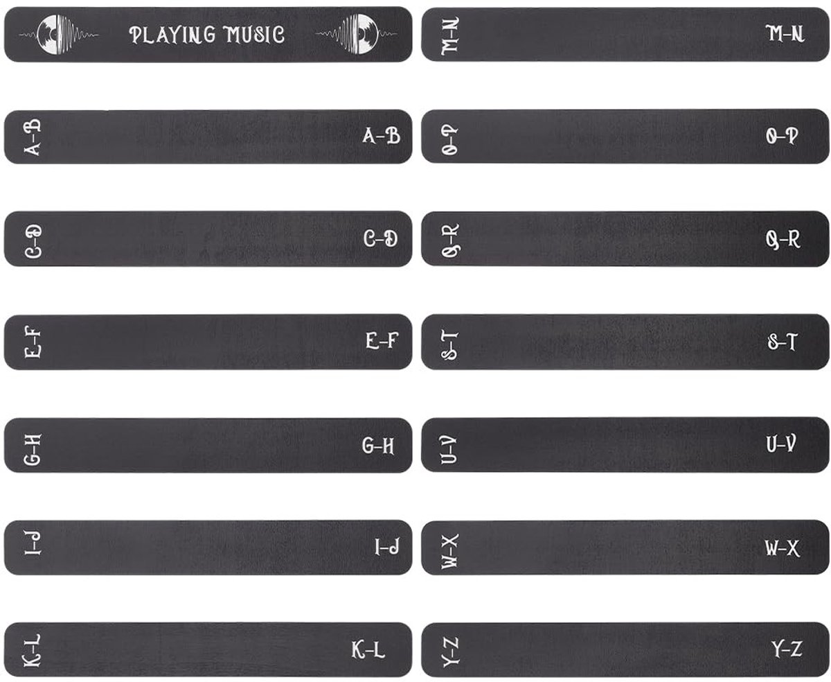 Dailygoods - Set van 14 Houten Vinyl Record Dividers A-Z
