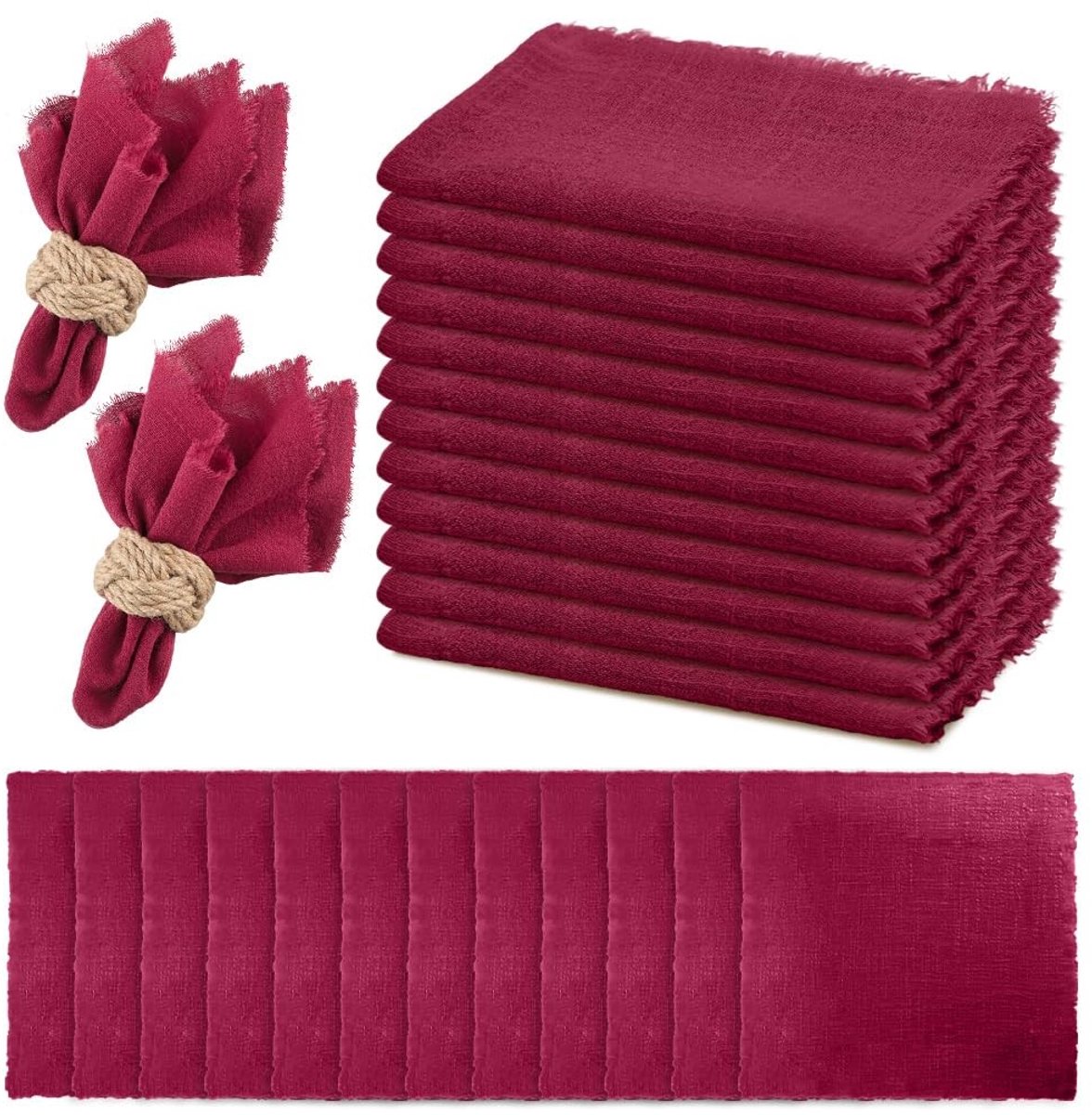 Dailygoods - 12 Stuks Herbruikbare Katoenen Servetten voor Feestelijke Gelegenheden