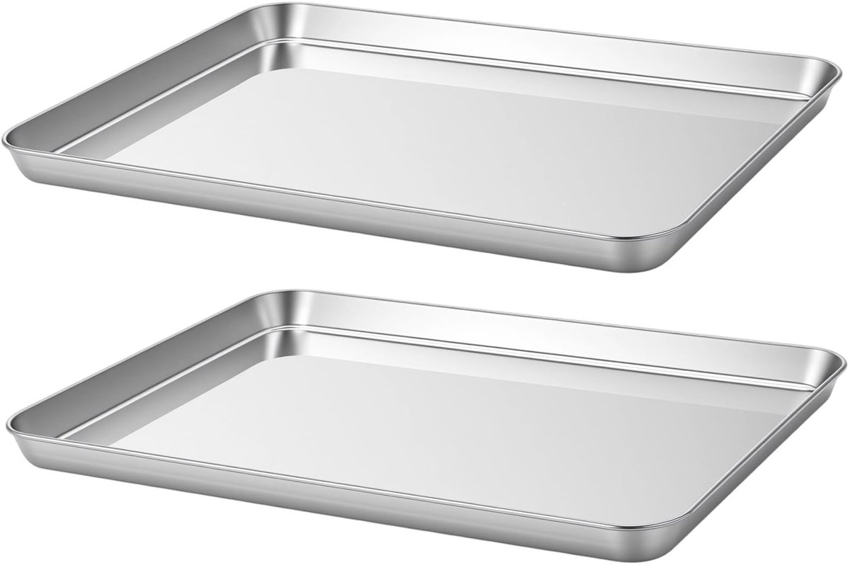 Dailygoods - Set van 2 Roestvrijstalen Bakplaten 40 x 30 cm