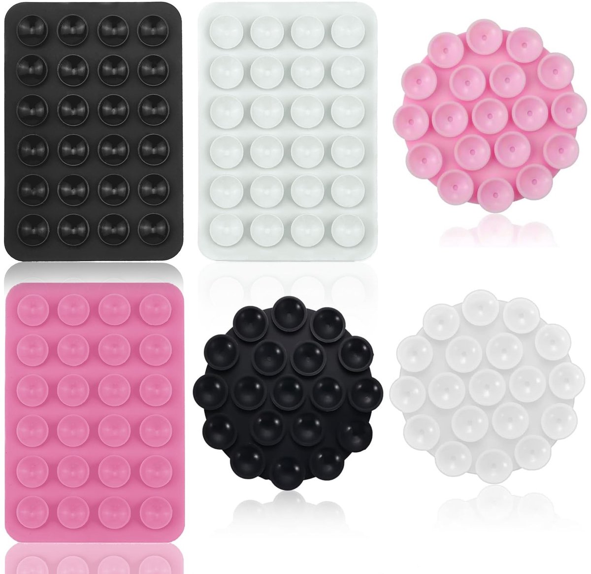 Dailygoods - Siliconen Telefoonhouder met 6 Zuignappen voor Stabiliteit