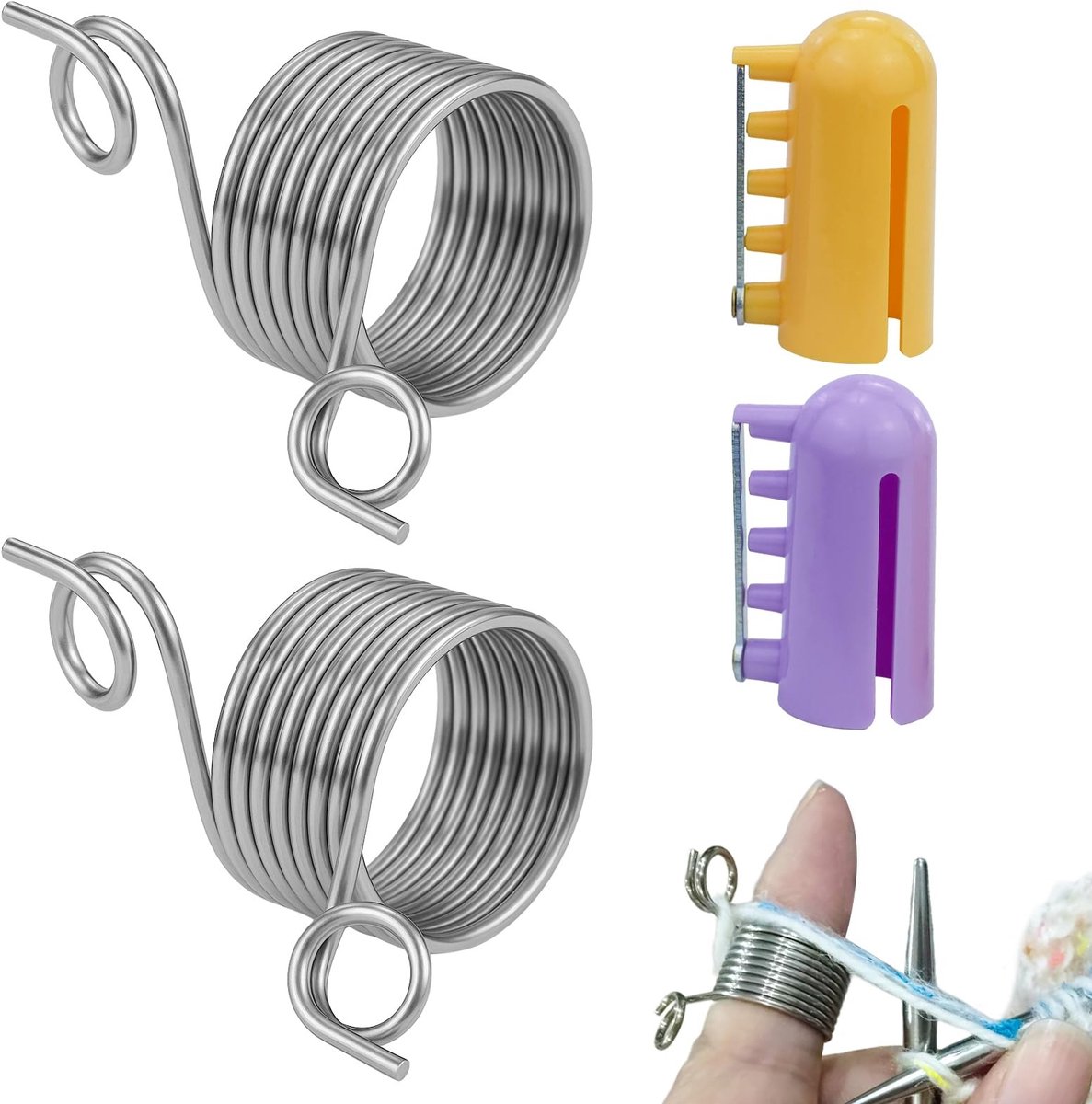 Dailygoods - Set van 2 Gebreide Vingerhoeden met Garenvoering
