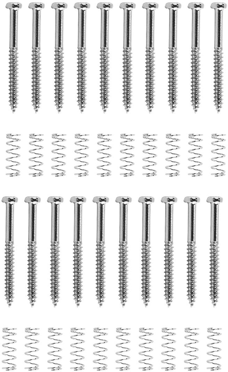 Dailygoods - 20 Stuks Basgitaar Pickup Montageschroeven en Pickupveren