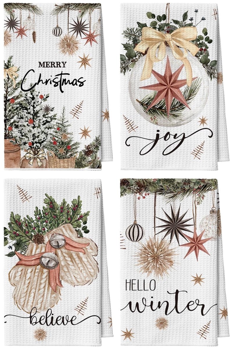Dailygoods - Set van 4 Microvezel Keukenhanddoeken 42 x 65 cm voor Keukenreiniging