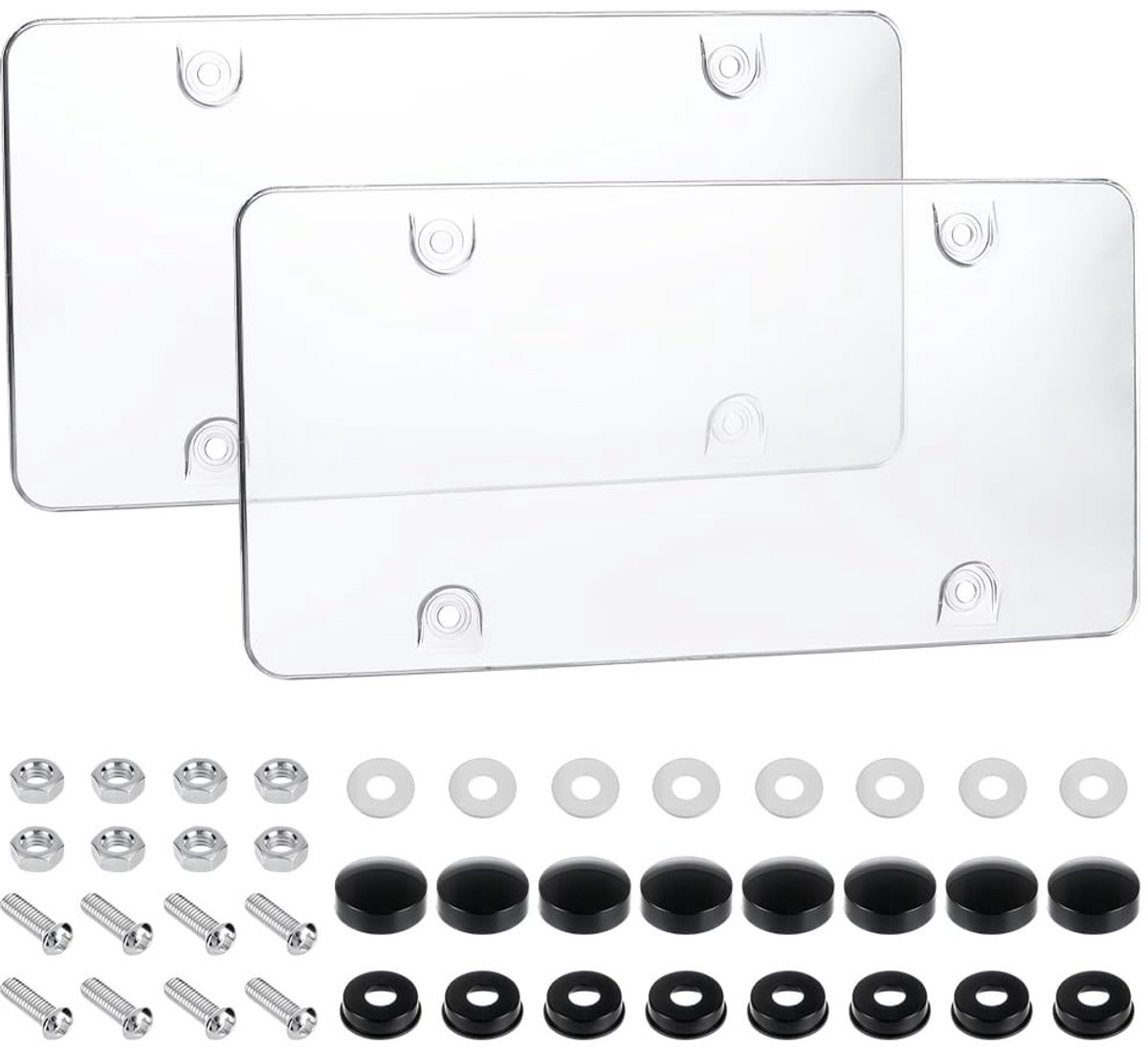 Dailygoods - 2-Pack Doorzichtige Kentekenplaatbeschermingsframes