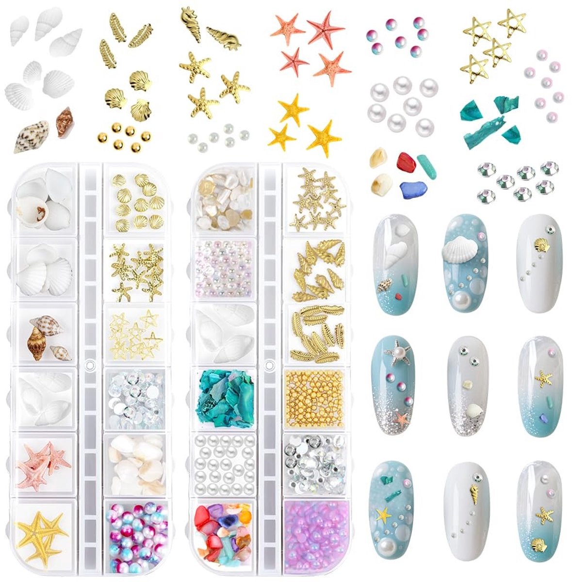Dailygoods - 3D Ocean Themed Nail Charms voor Nail Art Decoratie