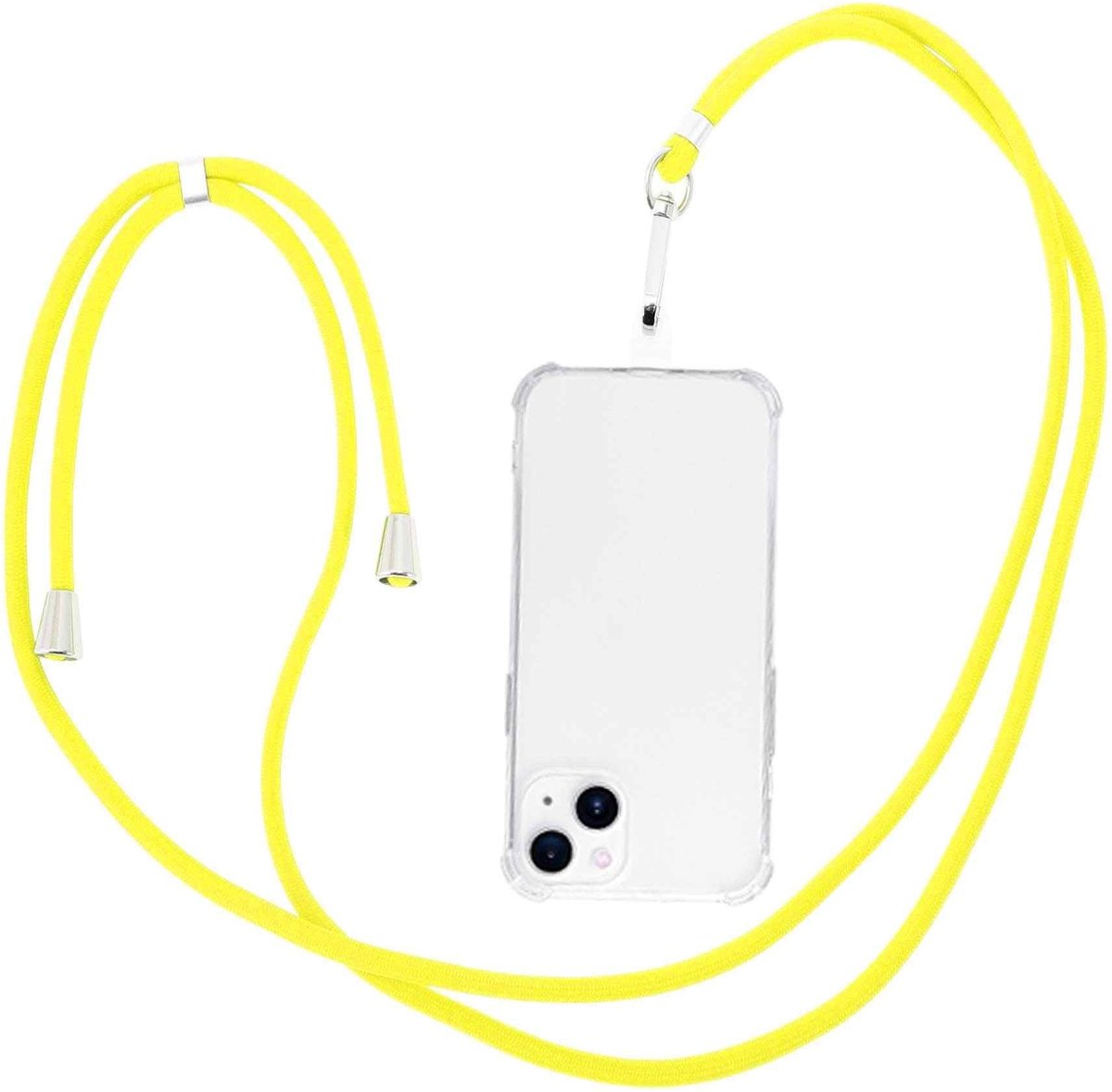 Dailygoods - Universele Telefoonketting voor Smartphonehoesjes Lichtgeel