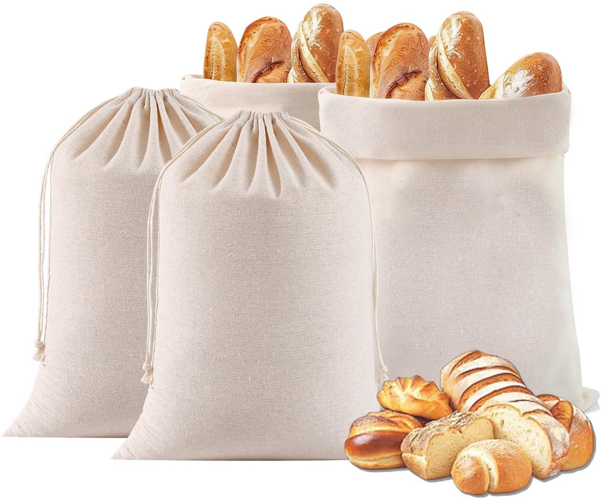 Dailygoods - Set van 4 Linnen Broodzakkenset 30 x 40 cm