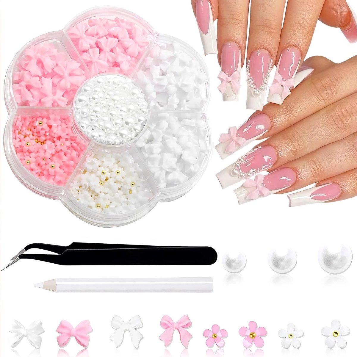 Dailygoods - 1000 Roze Boognagels voor Nageldecoratie