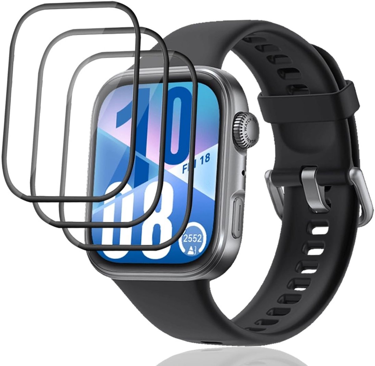 Dailygoods - 3 Stuks Gehard Glas voor Bescherming Huawei Watch Fit 4