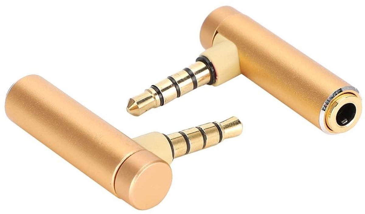 Dailygoods - 2 Stuks 3,5 mm Audioadapter met 90 Graden Hoek