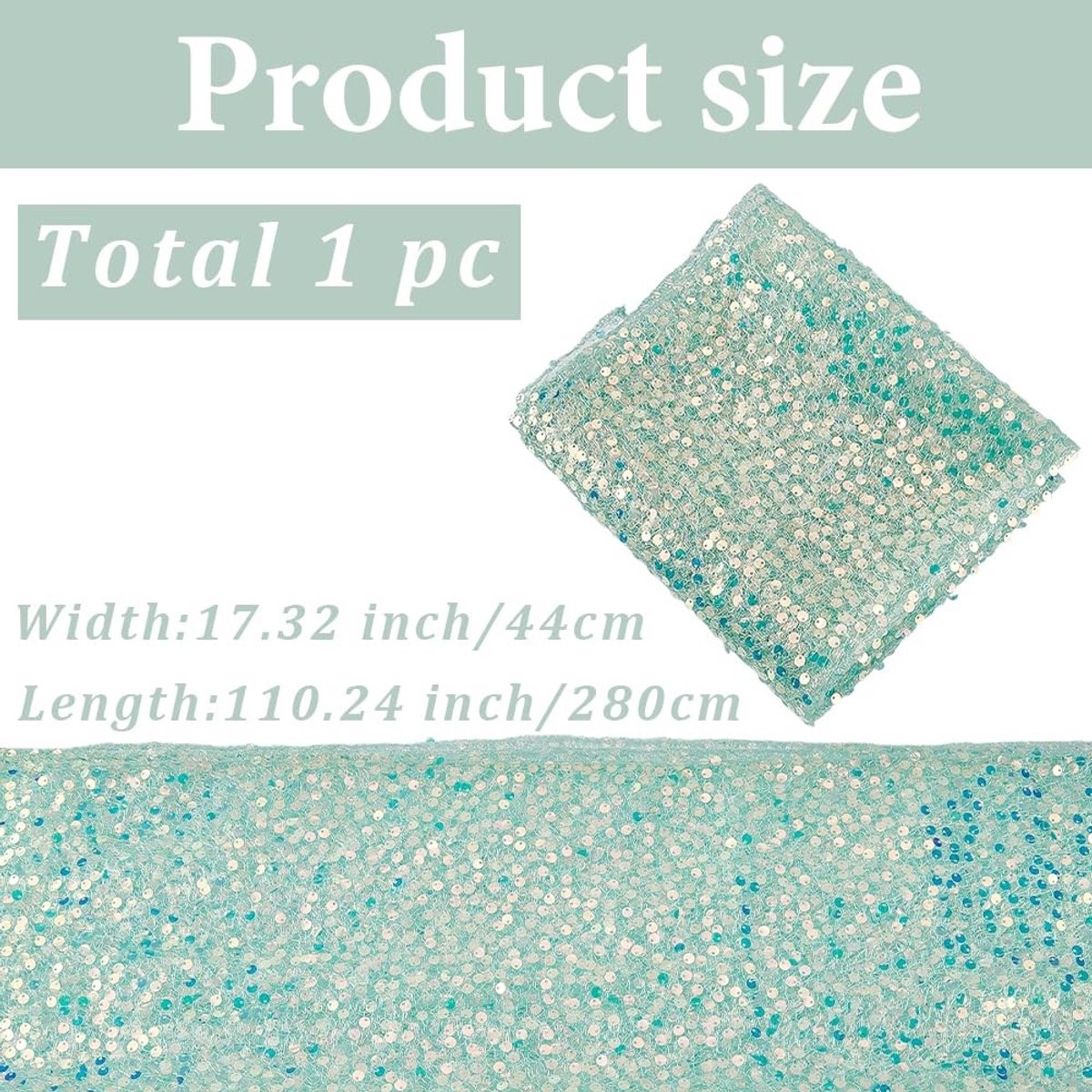 Dailygoods - Iriserende Pailletten Tafelloper 280 x 44 cm voor Feesten