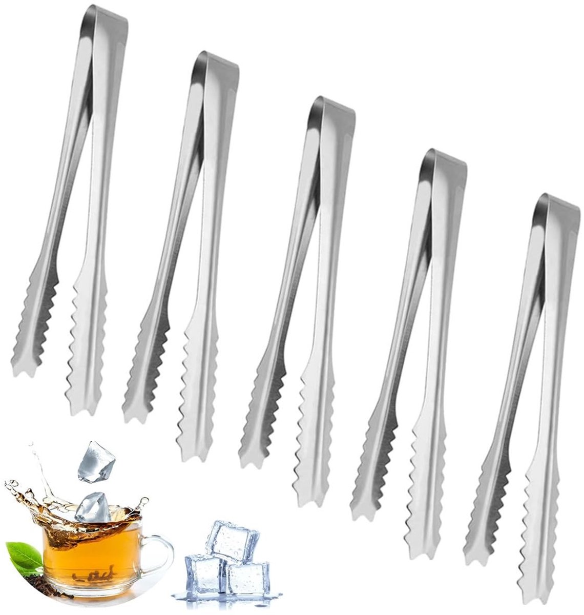 Dailygoods - Set van 5 Roestvrijstalen Ijsklemmen voor Multifunctioneel Gebruik